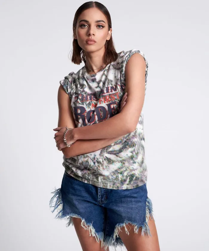 One Teaspoon Basic Tees RODEO ORGANIC CHROMATIC UNISEX TEE 8211 Women