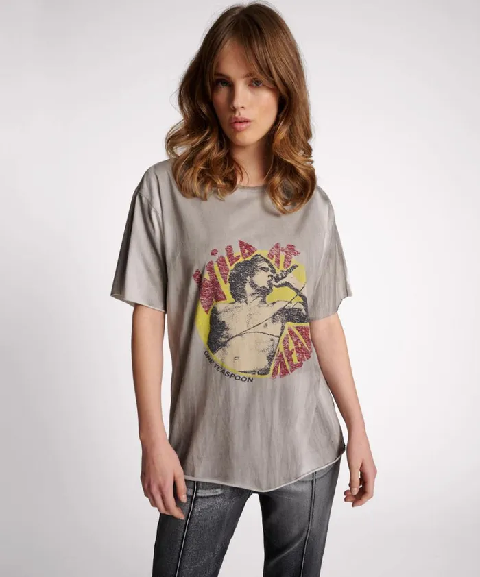 One Teaspoon Basic Tees WILD AT HEART BOYFRIEND TEE 8211 Women