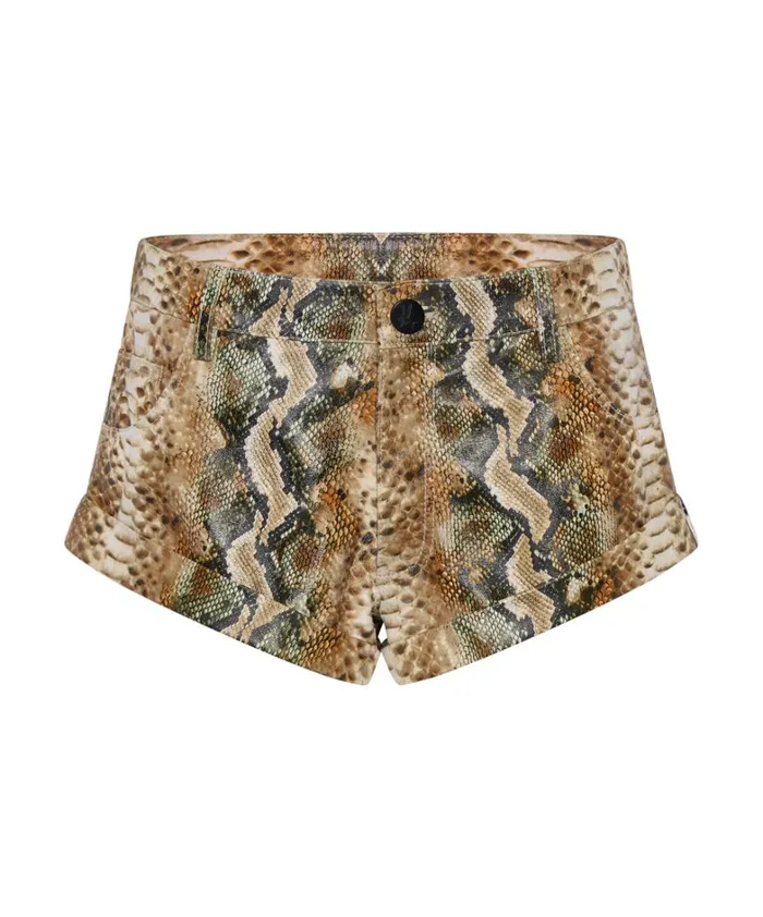 One Teaspoon Bottoms PALE SNAKE LEATHER BANDITS SHORTS 8211 Women One Teaspoon Bottoms PALE SNAKE LEATHER BANDITS SHORTS 8211 Women