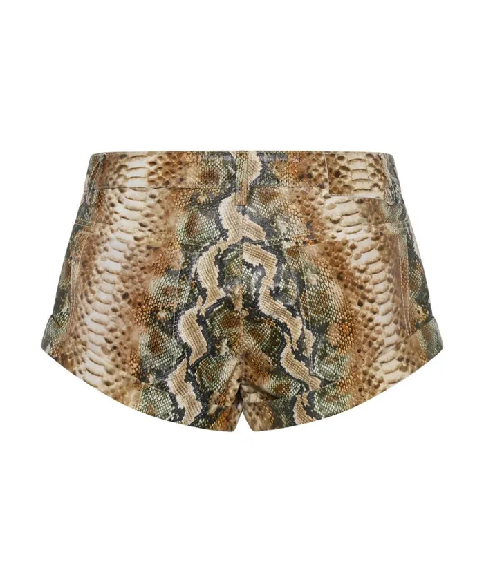 One Teaspoon Bottoms PALE SNAKE LEATHER BANDITS SHORTS 8211 Women One Teaspoon Bottoms PALE SNAKE LEATHER BANDITS SHORTS 8211 Women