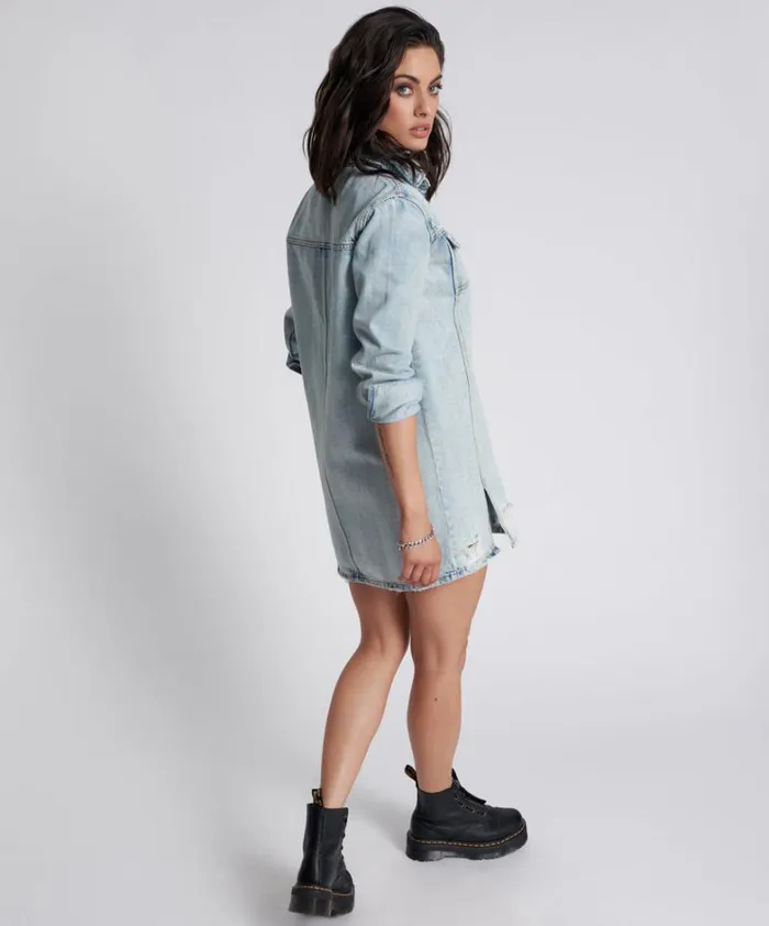 One Teaspoon Denim Dresses KANSAS BLUE TRUCKER SHIRT DRESS 8211 Women One Teaspoon Denim Dresses KANSAS BLUE TRUCKER SHIRT DRESS 8211 Women