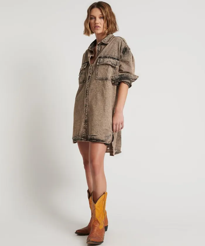 One Teaspoon Denim Dresses RUST DENIM SHIRT DRESS 8211 Women One Teaspoon Denim Dresses RUST DENIM SHIRT DRESS 8211 Women