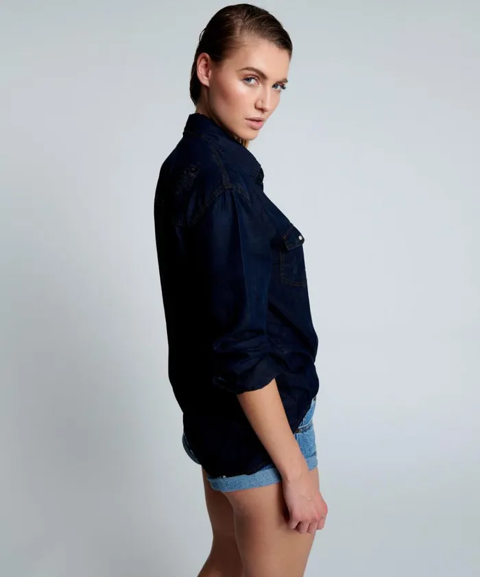 One Teaspoon Denim Shirts CAPRI LIBERTY TENCEL SHIRT 8211 Women One Teaspoon Denim Shirts CAPRI LIBERTY TENCEL SHIRT 8211 Women