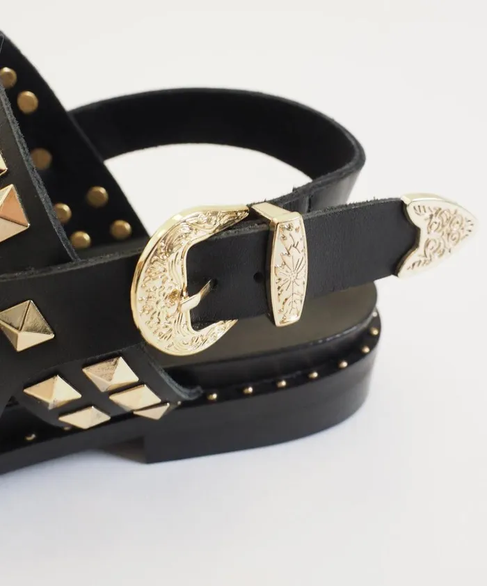 One Teaspoon Footwear BLACK STUDDED VIVIENNE SANDAL 8211 Women One Teaspoon Footwear BLACK STUDDED VIVIENNE SANDAL 8211 Women