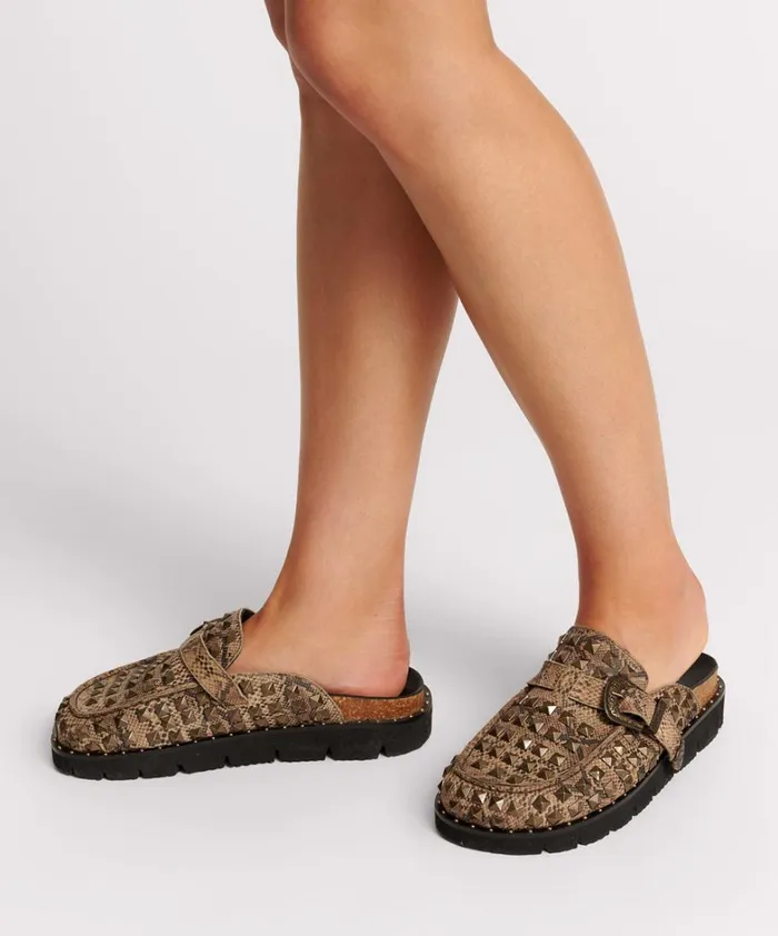 One Teaspoon Footwear STUDDED SNAKE PHOENIX SLIDES 8211 Women