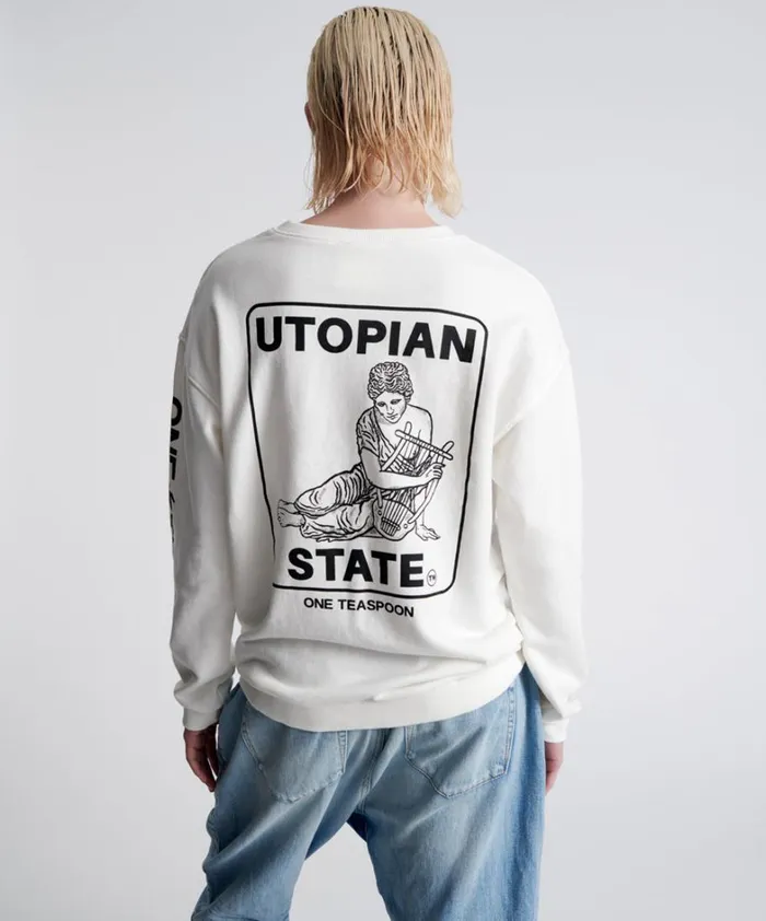 One Teaspoon Hoodies And Sweats UTOPIAN STATE LOGO SWEATER 8211 Women One Teaspoon Hoodies And Sweats UTOPIAN STATE LOGO SWEATER 8211 Women