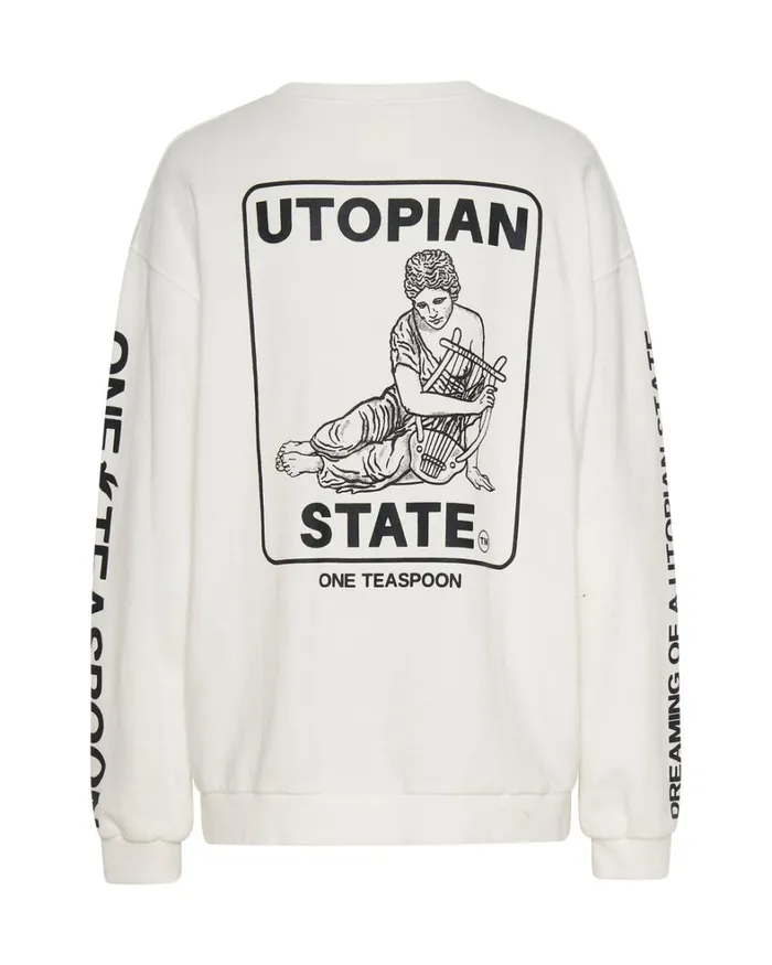 One Teaspoon Hoodies And Sweats UTOPIAN STATE LOGO SWEATER 8211 Women One Teaspoon Hoodies And Sweats UTOPIAN STATE LOGO SWEATER 8211 Women