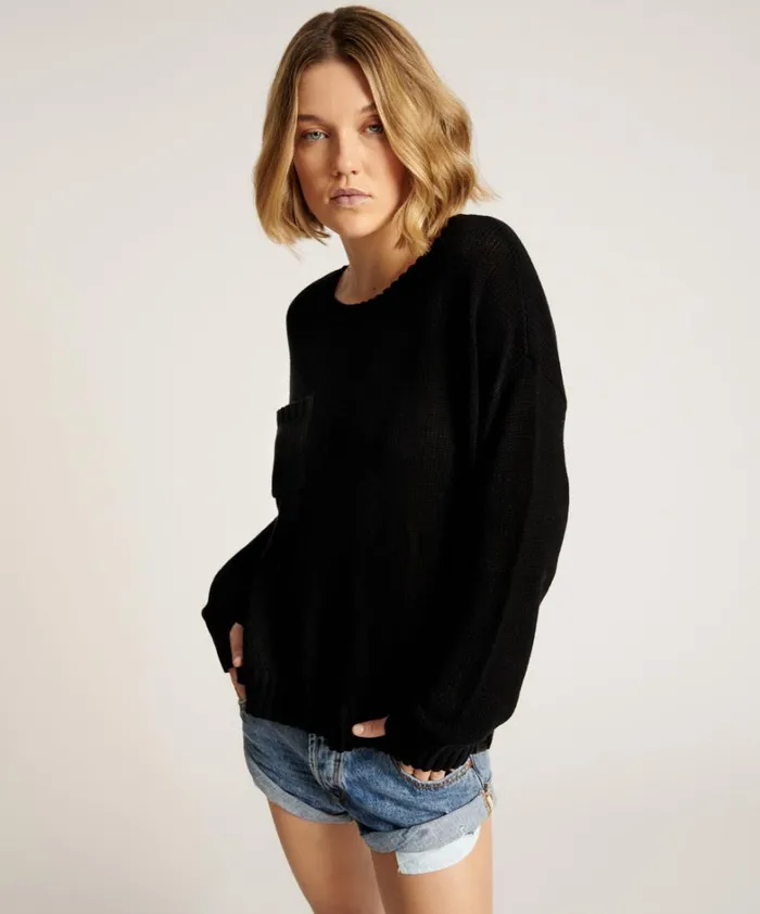 One Teaspoon Knitwear CLASSIC POCKET CHUNKY KNIT SWEATER BLACK 8211 Women One Teaspoon Knitwear CLASSIC POCKET CHUNKY KNIT SWEATER BLACK 8211 Women