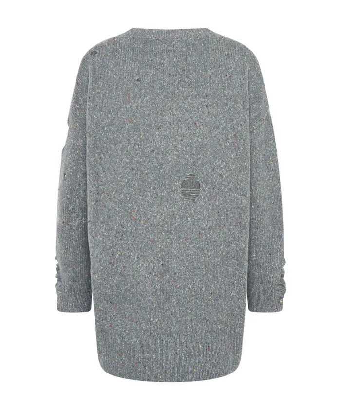 One Teaspoon Knitwear DISTRESSED FISHERMAN KNIT SWEATER GREY 8211 Women One Teaspoon Knitwear DISTRESSED FISHERMAN KNIT SWEATER GREY 8211 Women