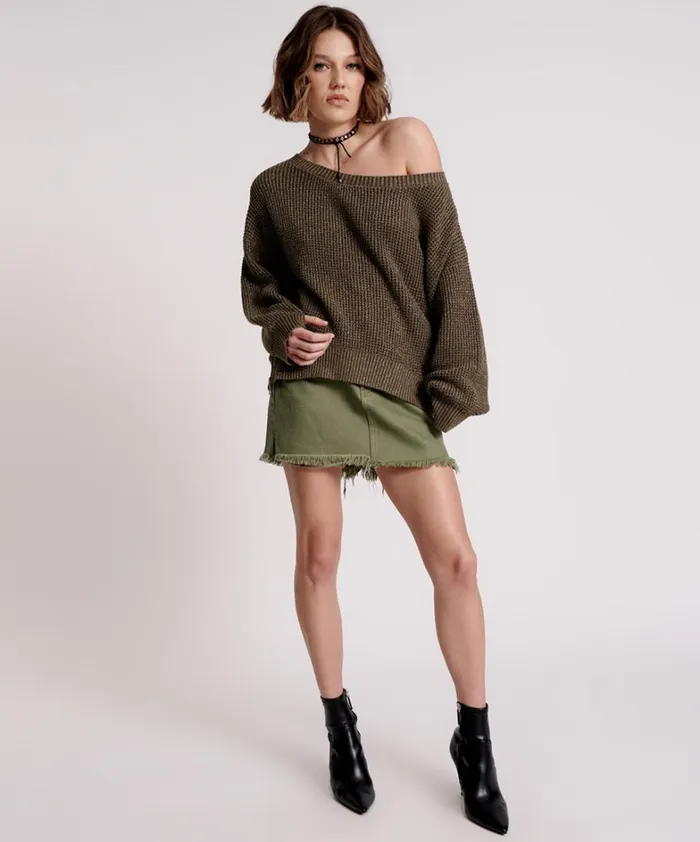 One Teaspoon Knitwear LE FREAK METALLIC ZIPPED KNIT SWEATER 8211 Women
