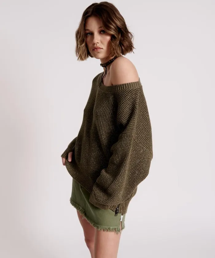 One Teaspoon Knitwear LE FREAK METALLIC ZIPPED KNIT SWEATER 8211 Women One Teaspoon Knitwear LE FREAK METALLIC ZIPPED KNIT SWEATER 8211 Women