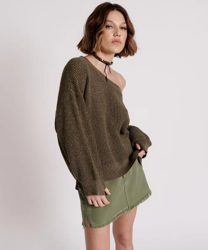 One Teaspoon Knitwear LE FREAK METALLIC ZIPPED KNIT SWEATER 8211 Women One Teaspoon Knitwear LE FREAK METALLIC ZIPPED KNIT SWEATER 8211 Women