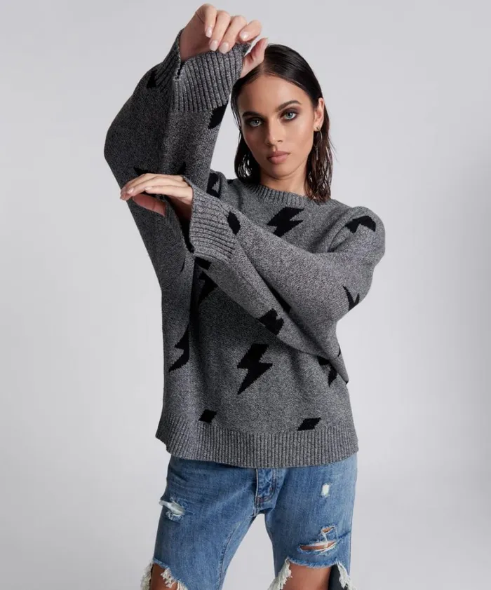 One Teaspoon Knitwear STATIC LIGHTNING SWEATER 8211 Women One Teaspoon Knitwear STATIC LIGHTNING SWEATER 8211 Women