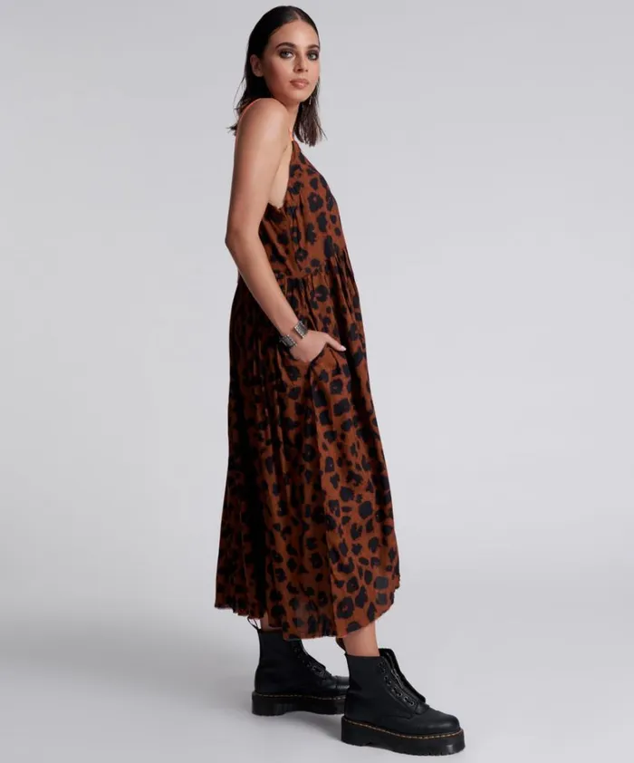One Teaspoon Midi and Maxi Dresses ANIMAL ANARCHY RUNAWAY SLIP DRESS 8211 Women One Teaspoon Midi and Maxi Dresses ANIMAL ANARCHY RUNAWAY SLIP DRESS 8211 Women