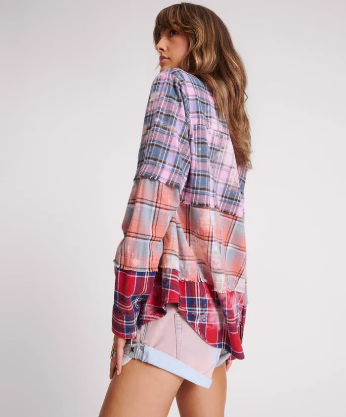 One Teaspoon Shirts DISTRESSED MIXED FLANNEL SHIRT 8211 Women One Teaspoon Shirts DISTRESSED MIXED FLANNEL SHIRT 8211 Women
