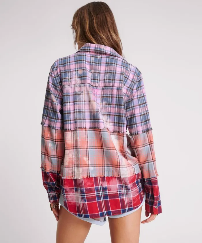 One Teaspoon Shirts DISTRESSED MIXED FLANNEL SHIRT 8211 Women One Teaspoon Shirts DISTRESSED MIXED FLANNEL SHIRT 8211 Women