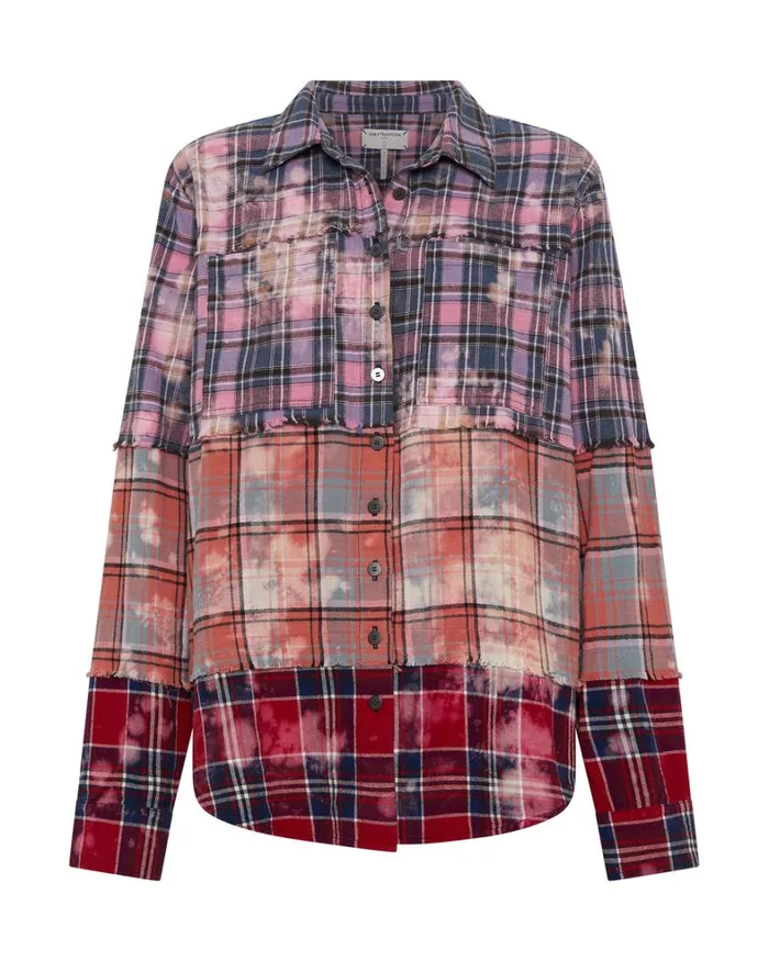 One Teaspoon Shirts DISTRESSED MIXED FLANNEL SHIRT 8211 Women One Teaspoon Shirts DISTRESSED MIXED FLANNEL SHIRT 8211 Women
