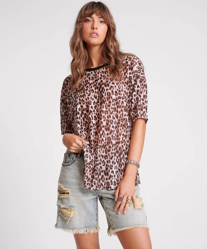 One Teaspoon Tees and Tanks ANIMAL MESH TEE 8211 Women