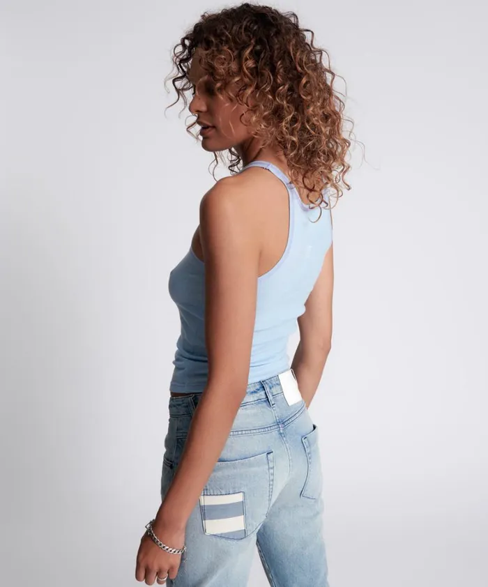 One Teaspoon Tees and Tanks CRYSTAL BLUE BOWER BIRD SINGLET 8211 Women One Teaspoon Tees and Tanks CRYSTAL BLUE BOWER BIRD SINGLET 8211 Women