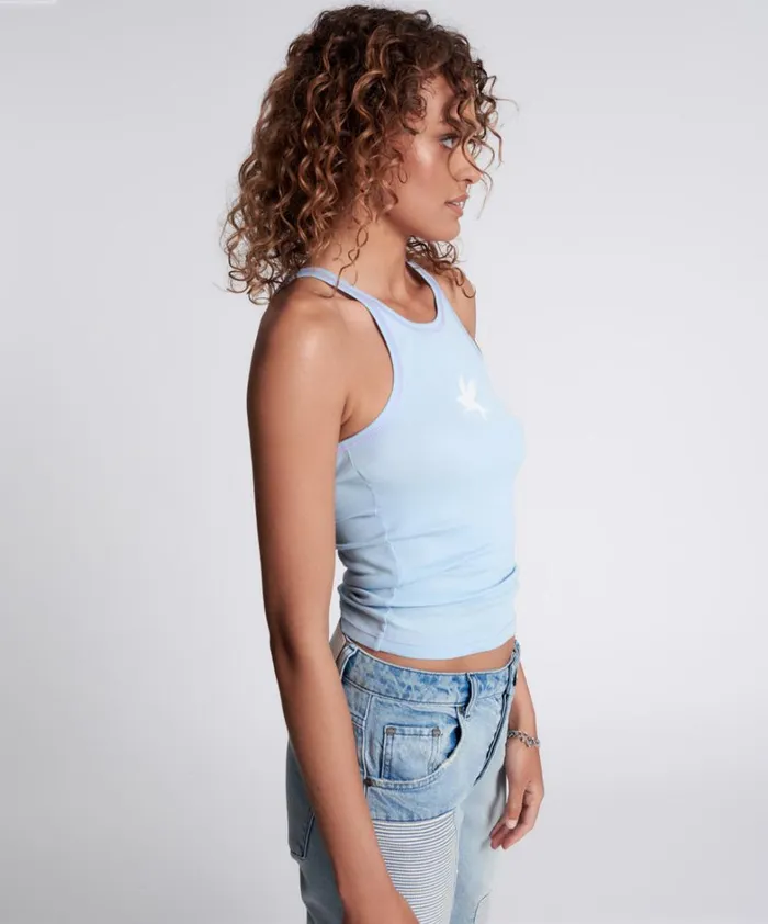 One Teaspoon Tees and Tanks CRYSTAL BLUE BOWER BIRD SINGLET 8211 Women One Teaspoon Tees and Tanks CRYSTAL BLUE BOWER BIRD SINGLET 8211 Women
