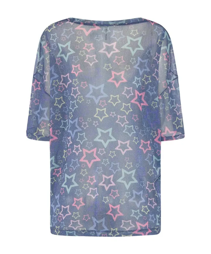 One Teaspoon Tees and Tanks SENSORY STAR OVERSIZED MESH TEE 8211 Women One Teaspoon Tees and Tanks SENSORY STAR OVERSIZED MESH TEE 8211 Women