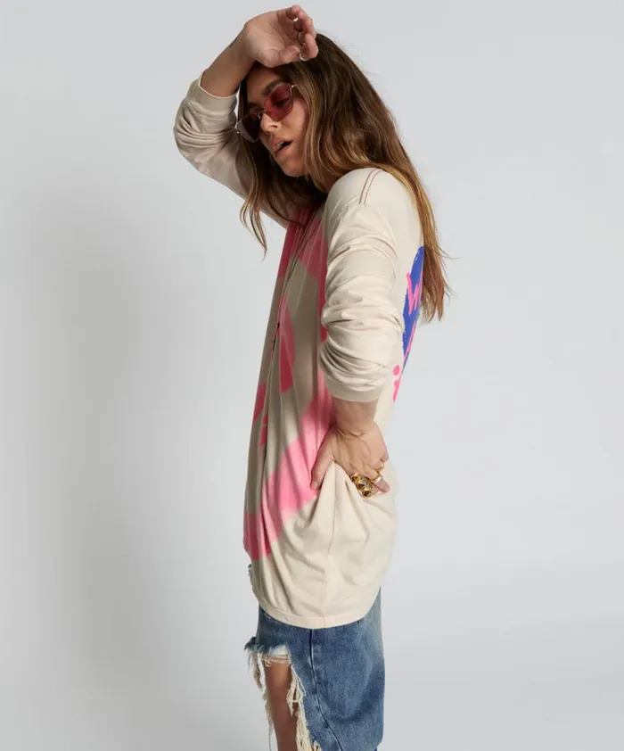One Teaspoon Tees and Tanks WAS IT ALL AN ILLUSION HANDSPRAYED LONG SLEEVE TEE 8211 Women One Teaspoon Tees and Tanks WAS IT ALL AN ILLUSION HANDSPRAYED LONG SLEEVE TEE 8211 Women