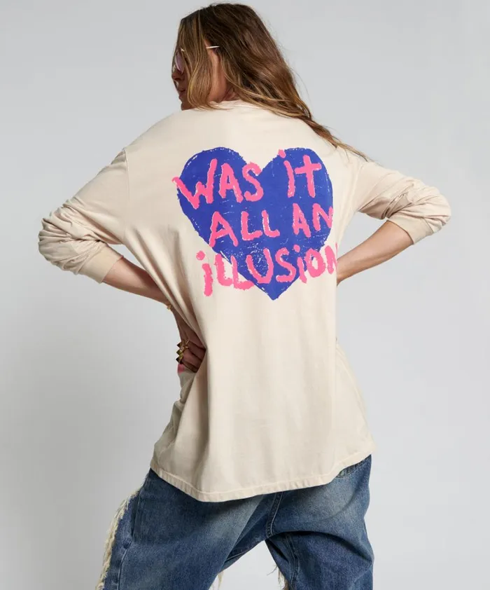 One Teaspoon Tees and Tanks WAS IT ALL AN ILLUSION HANDSPRAYED LONG SLEEVE TEE 8211 Women One Teaspoon Tees and Tanks WAS IT ALL AN ILLUSION HANDSPRAYED LONG SLEEVE TEE 8211 Women