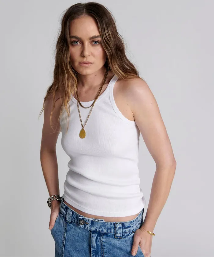 One Teaspoon Tees and Tanks WHITE ONE TEASPOON BASIC SINGLET 8211 Women One Teaspoon Tees and Tanks WHITE ONE TEASPOON BASIC SINGLET 8211 Women
