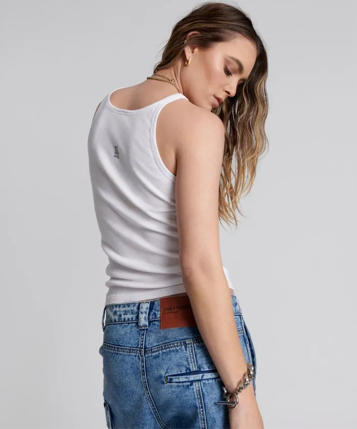 One Teaspoon Tees and Tanks WHITE ONE TEASPOON BASIC SINGLET 8211 Women One Teaspoon Tees and Tanks WHITE ONE TEASPOON BASIC SINGLET 8211 Women