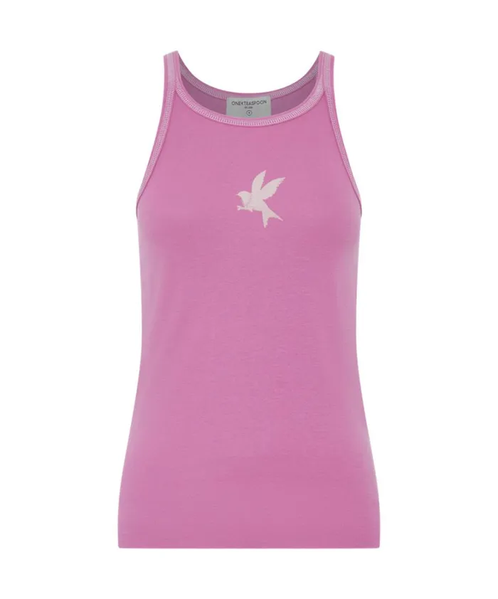 One Teaspoon Tees and Tanks WILD ORCHID ONE TEASPOON FINE RIB SINGLET 8211 Women One Teaspoon Tees and Tanks WILD ORCHID ONE TEASPOON FINE RIB SINGLET 8211 Women