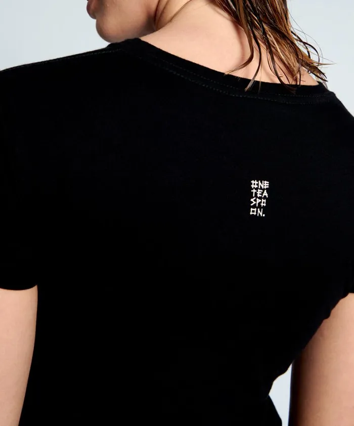 One Teaspoon Tops BLACK BOWER BIRD ORGANIC FITTED TEE 8211 Women One Teaspoon Tops BLACK BOWER BIRD ORGANIC FITTED TEE 8211 Women