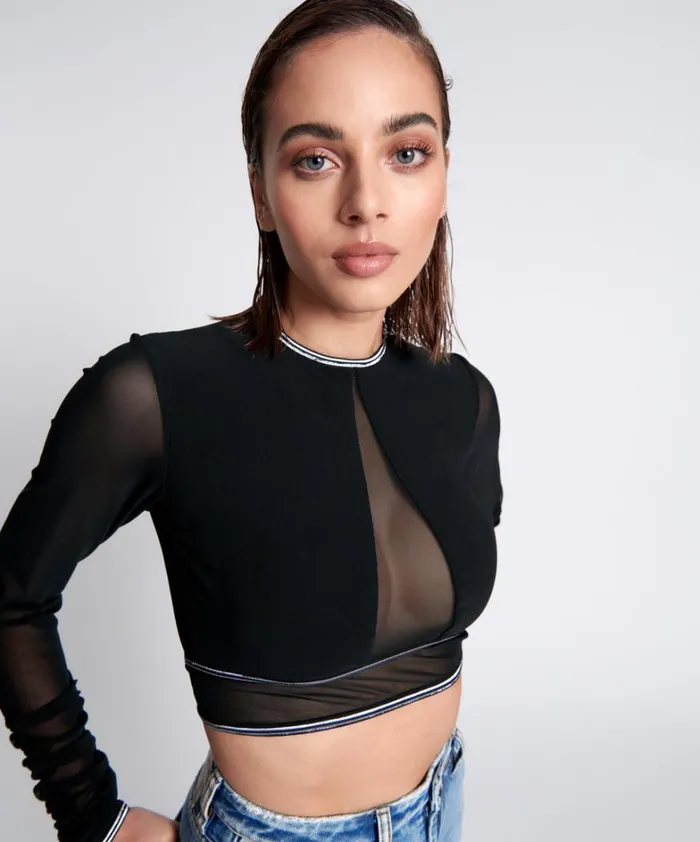 One Teaspoon Tops DOMINATOR MESH LONGSLEEVE TOP 8211 Women