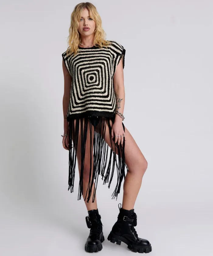 One Teaspoon Tops HYPNOTIZED HAND CROCHET TANK 8211 Women