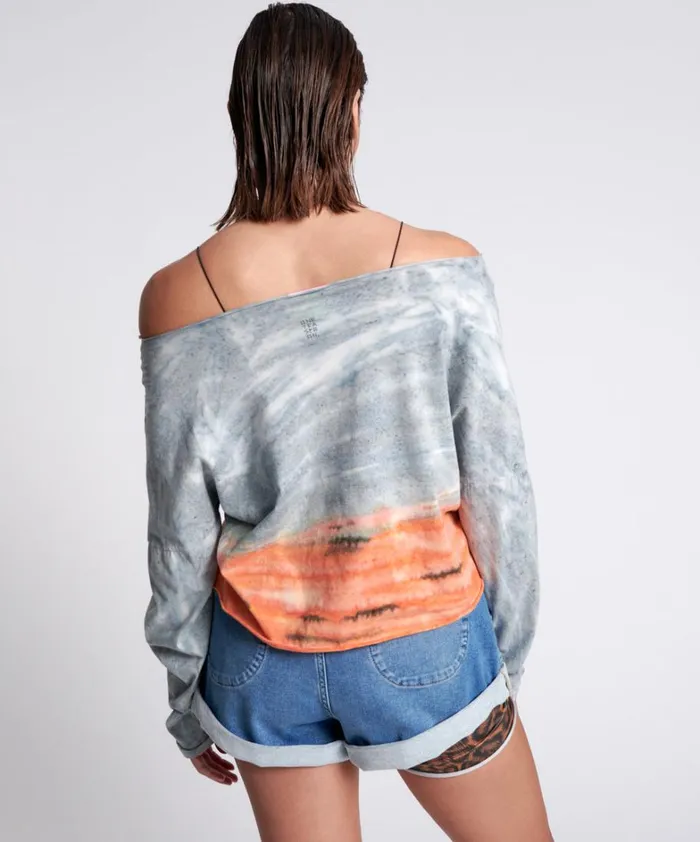 One Teaspoon Tops OTS ORGANIC RUMBLE CROPPED LONGSLEEVE TEE 8211 Women One Teaspoon Tops OTS ORGANIC RUMBLE CROPPED LONGSLEEVE TEE 8211 Women