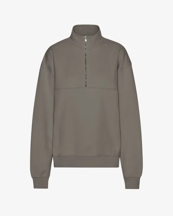 Organic Quarter Zip 8211 Misty Brown Women Quarter Zips Colorfulstandard