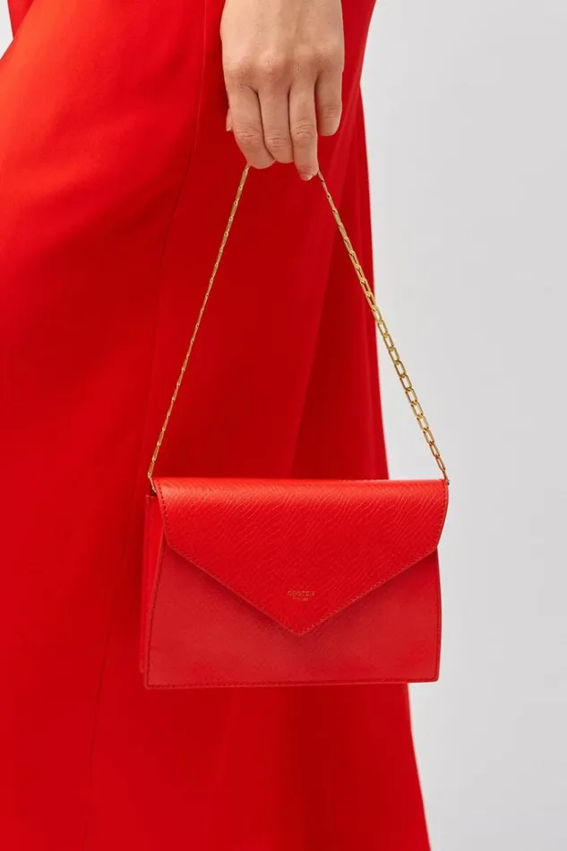 Oroton Clutches Women Mia Texture Clutch True Red