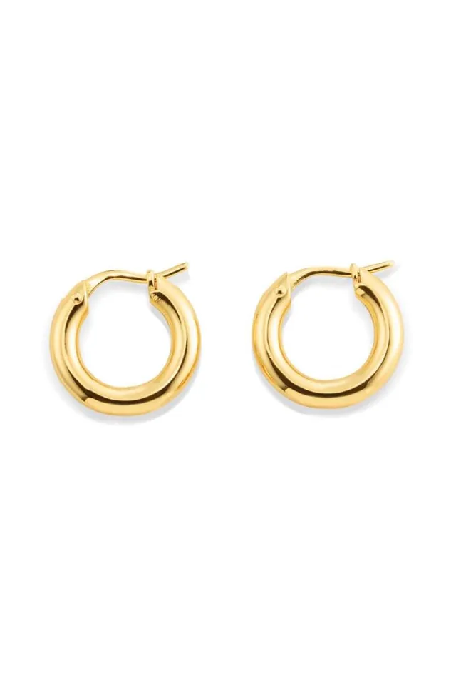 Oroton Earrings Jewellery Bonnie Bead Charm Hoops Gold