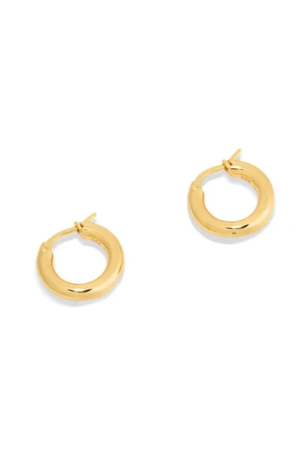 Oroton Earrings Jewellery Bonnie Bead Charm Hoops Gold