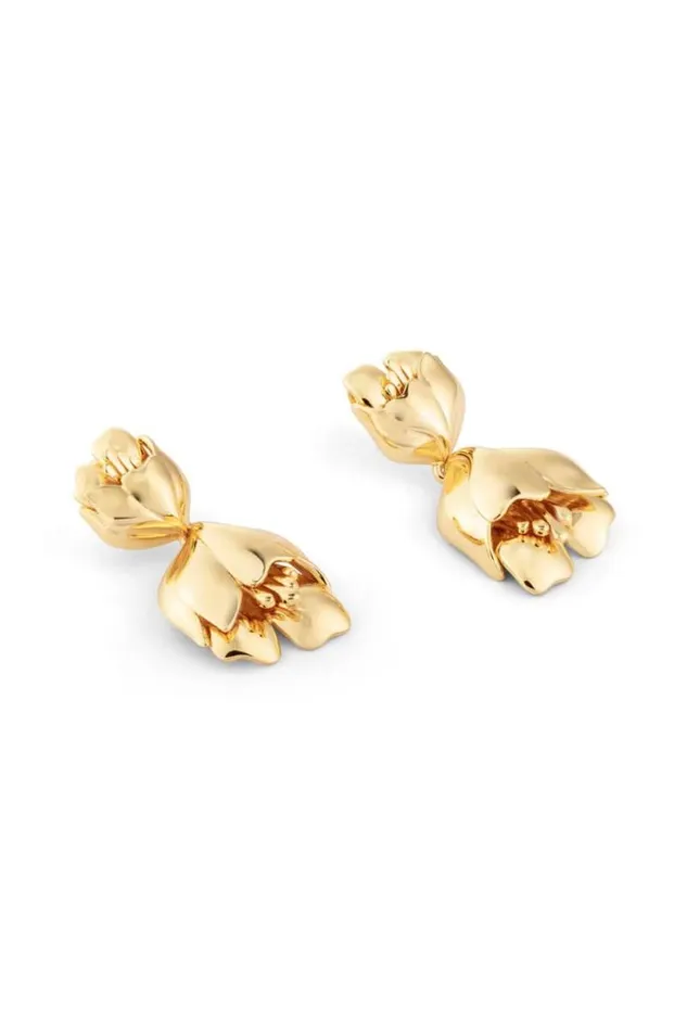 Oroton Earrings Jewellery Tulip Drop Earrings Gold