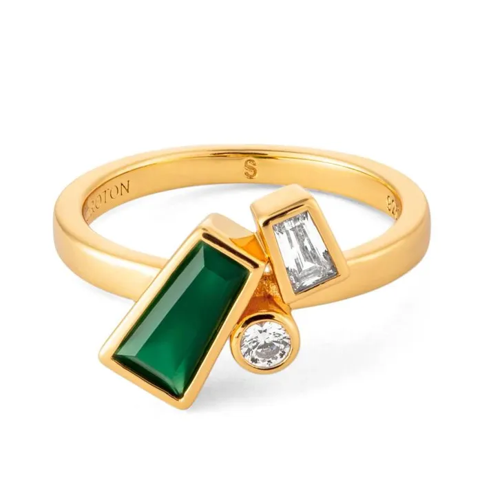 Oroton Rings Jewellery Calypso Onyx Ring 18k Gold