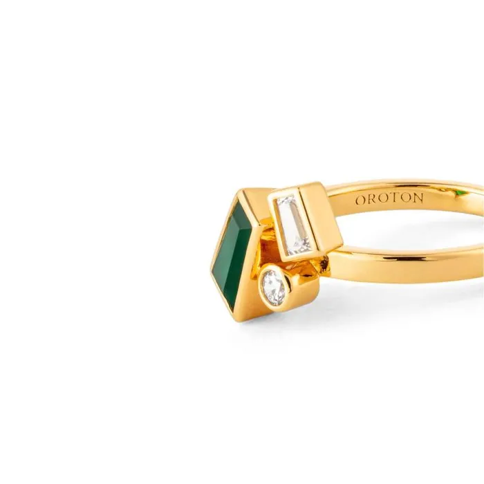 Oroton Rings Jewellery Calypso Onyx Ring 18k Gold