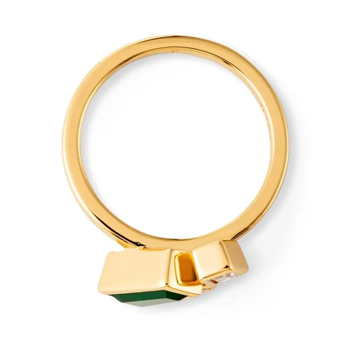 Oroton Rings Jewellery Calypso Onyx Ring 18k Gold