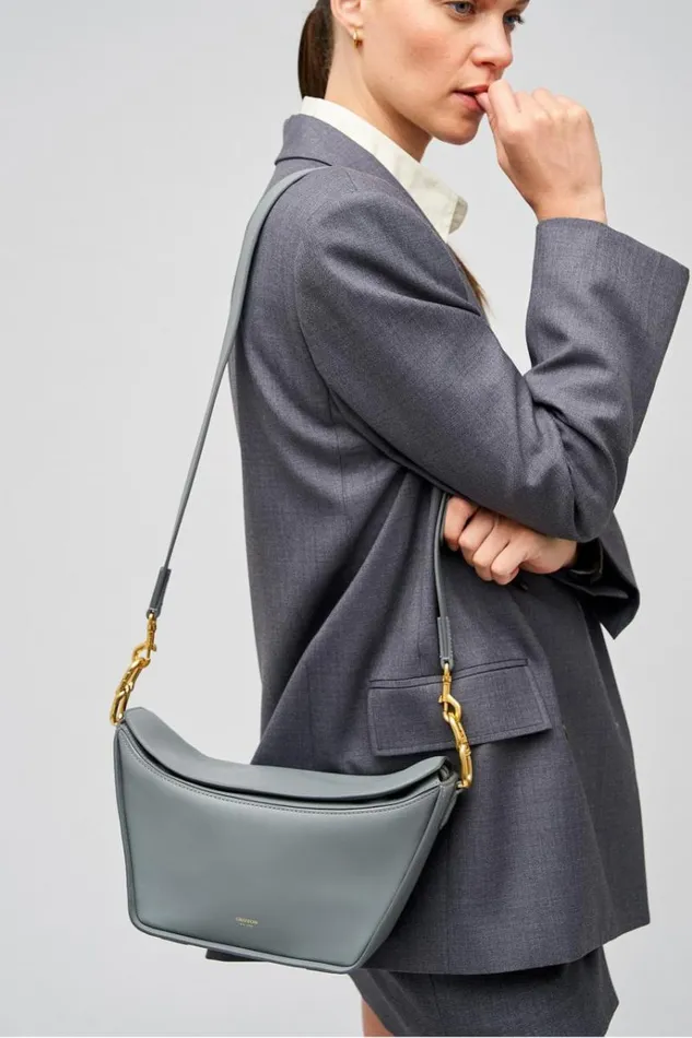 Oroton Shoulder Women Fable Day Bag Grey Flannel