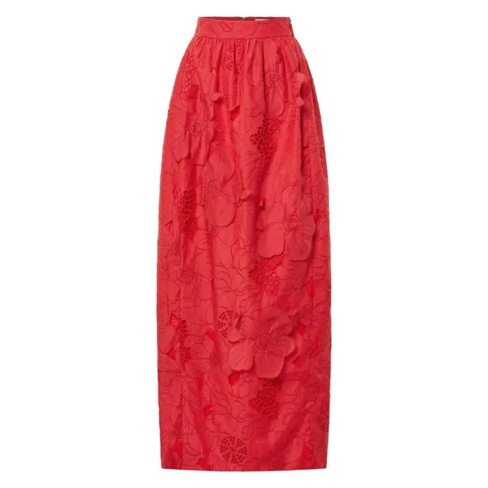 Oroton Skirts Women Long Lace Skirt Poppy