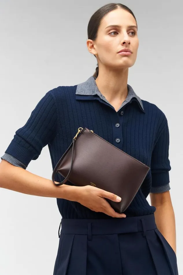 Oroton Wallets Accessories Ellis Pouch Mahogany