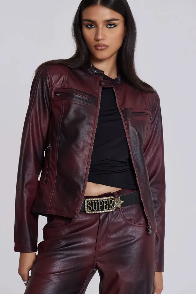 Outerwear Jaded London Women Shop Oxblood Piston Jacket