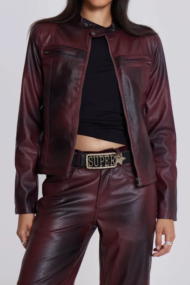 Outerwear Jaded London Women Shop Oxblood Piston Jacket