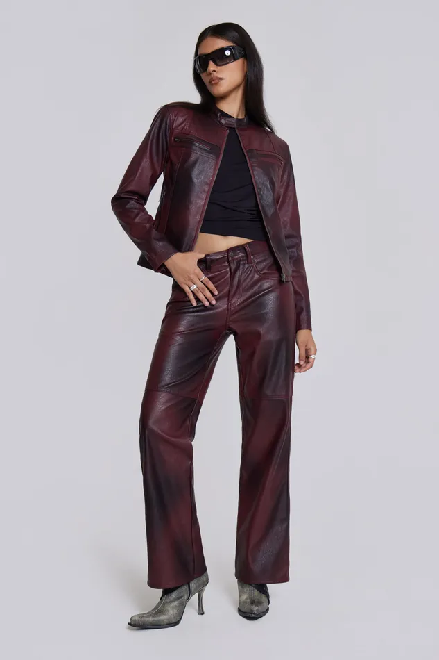 Outerwear Jaded London Women Shop Oxblood Piston Jacket