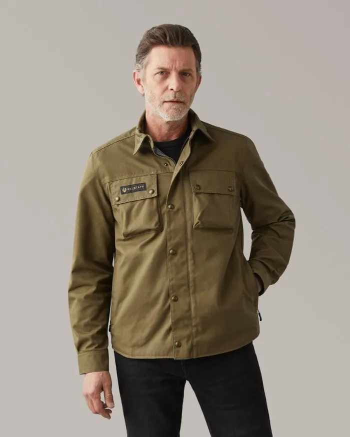 Overshirts Men Belstaff Mansion Motorcycle Shirt Belstaff Olive Overshirts Men Belstaff Mansion Motorcycle Shirt Belstaff Olive