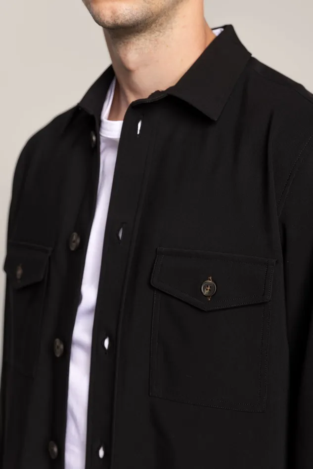Overshirts MOS MOSH Men MMGBirk Traver Overshirt Black Overshirts MOS MOSH Men MMGBirk Traver Overshirt Black